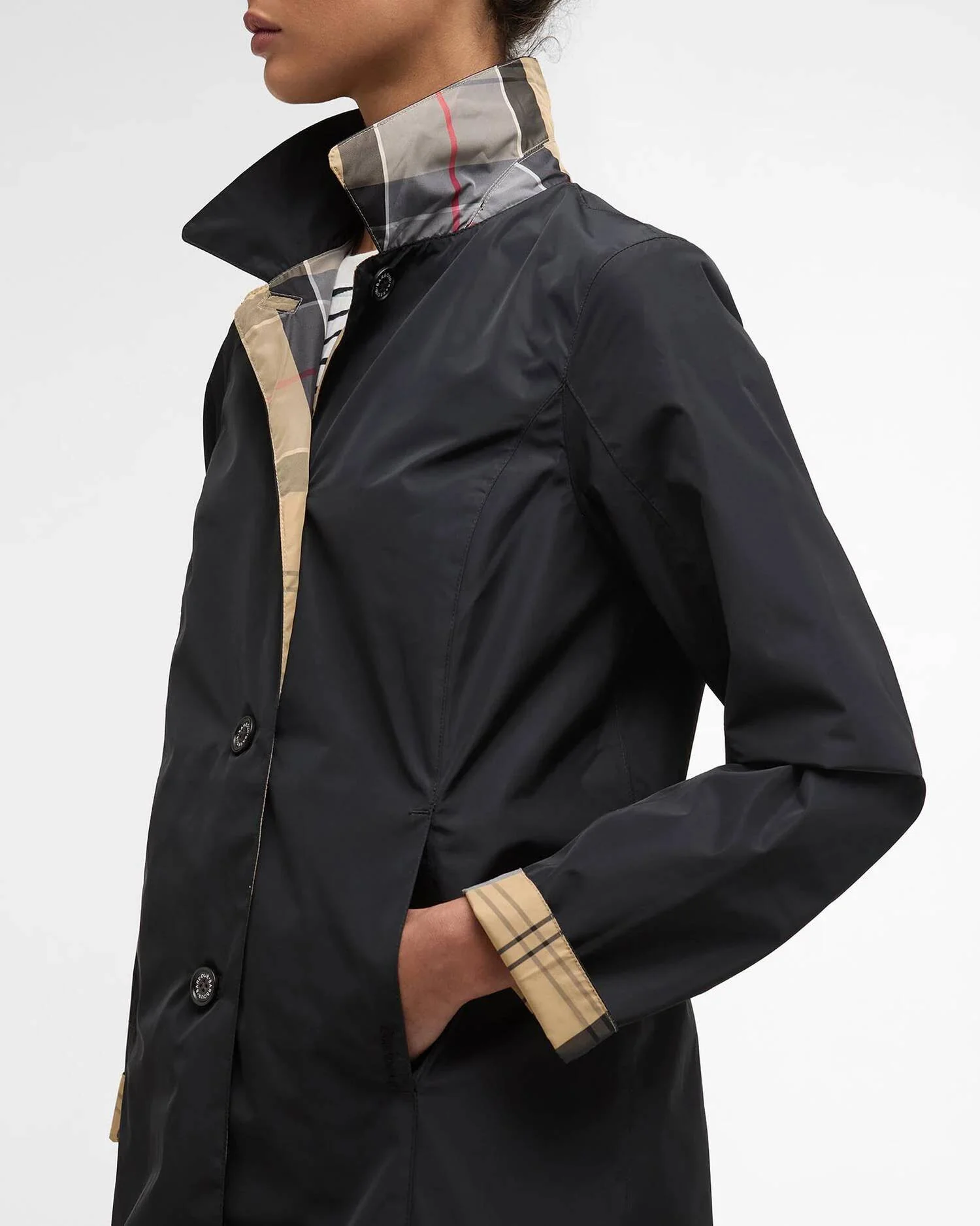 Barbour Babbity Showerproof Ss26 Showerproof (Black/Dress Tartan) - Image 4