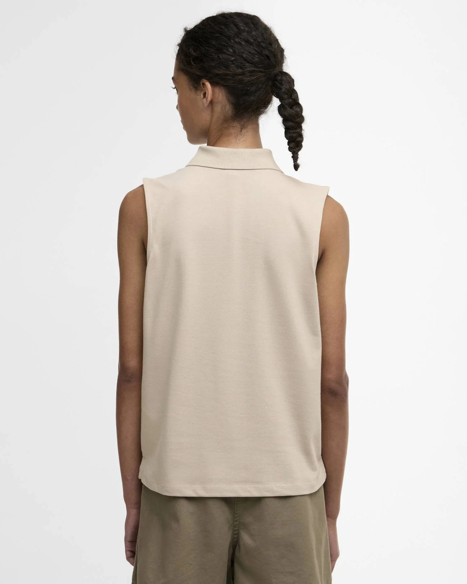 Barbour Bowford Sleeveless Polo Top Ss26 Midlayers (Light Sand) - Image 3