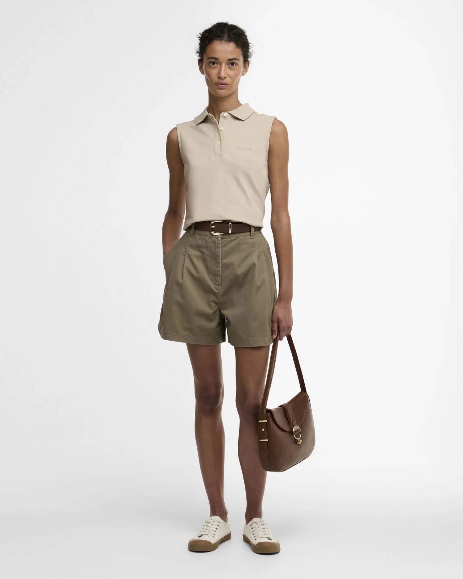 Barbour Bowford Sleeveless Polo Top Ss26 Midlayers (Light Sand) - Image 4