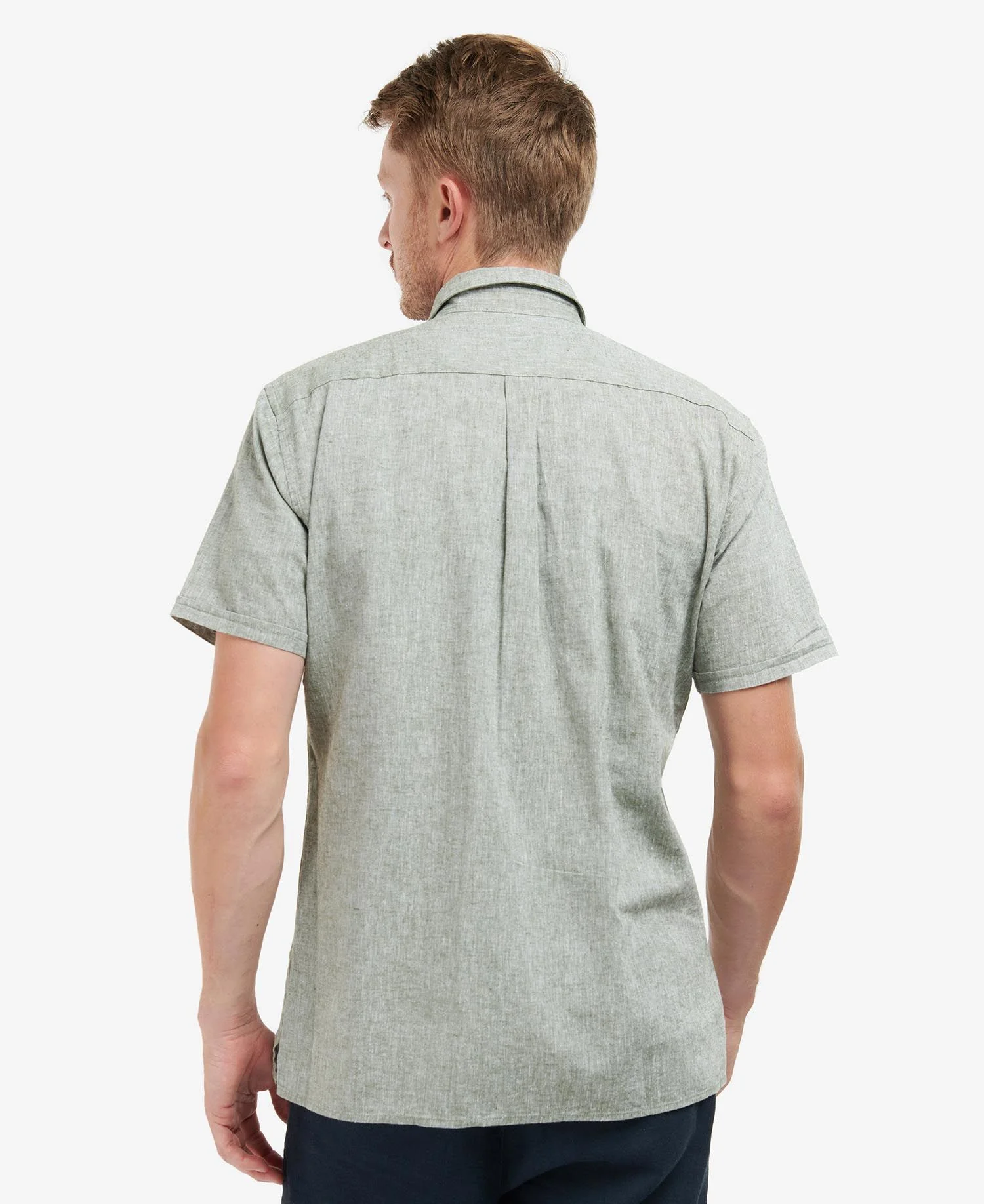 Barbour Nelson S/S Summer Fit Shirt SS25 (Bleached Olive) - Image 3