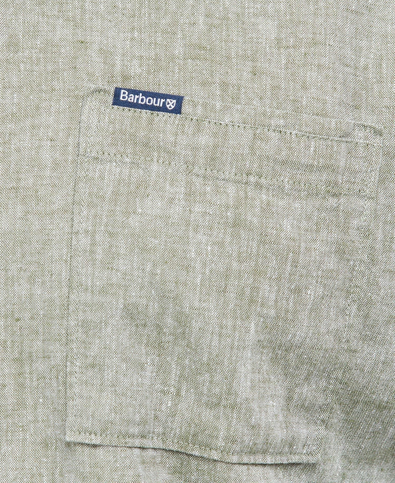 Barbour Nelson S/S Summer Fit Shirt SS25 (Bleached Olive) - Image 5