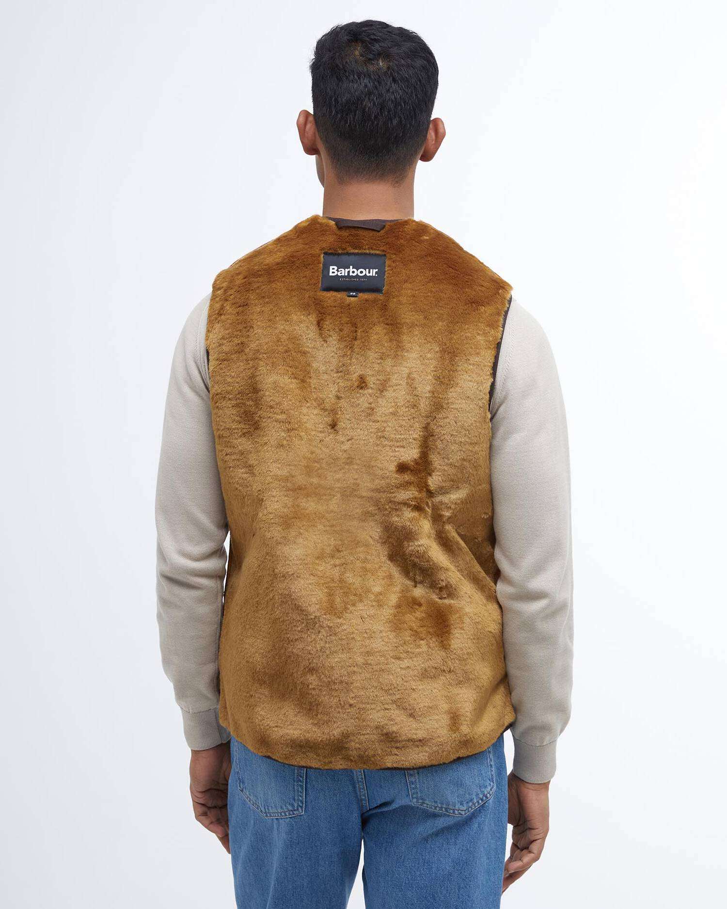 Barbour Warm Pile Waistcoat Zip Aw25 Liners (Brown) - Image 3