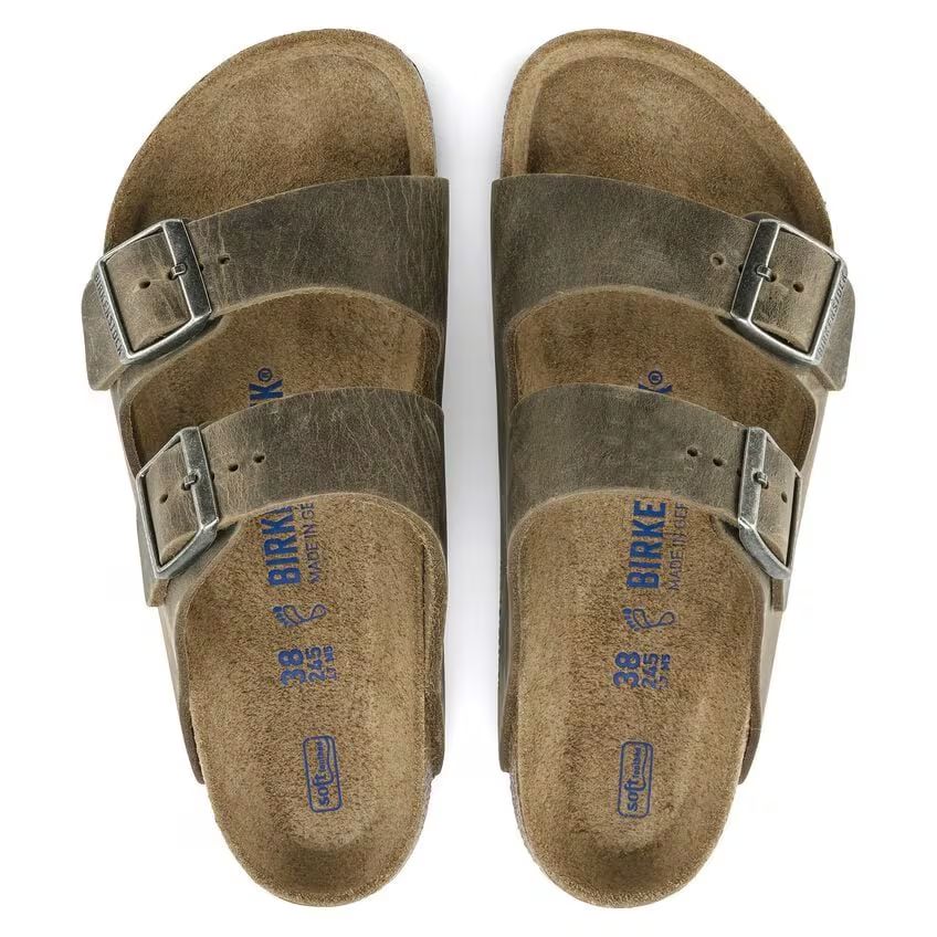 Birkenstock Arizona SFB Oiled Leather Faded Khaki - Image 3