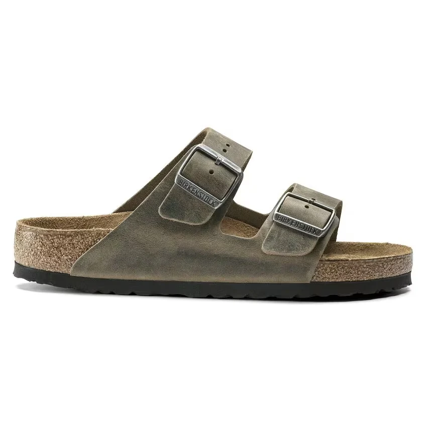 Birkenstock Arizona SFB Oiled Leather Faded Khaki - Image 5