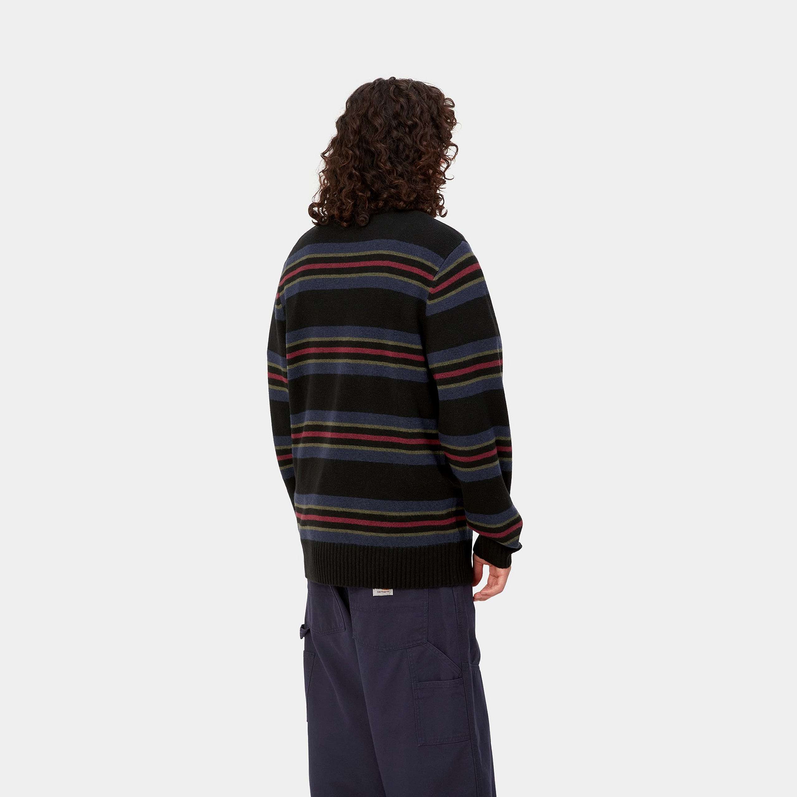 Carhartt WIP Oregon Sweater (Starco/Stripe/Black) - Image 2