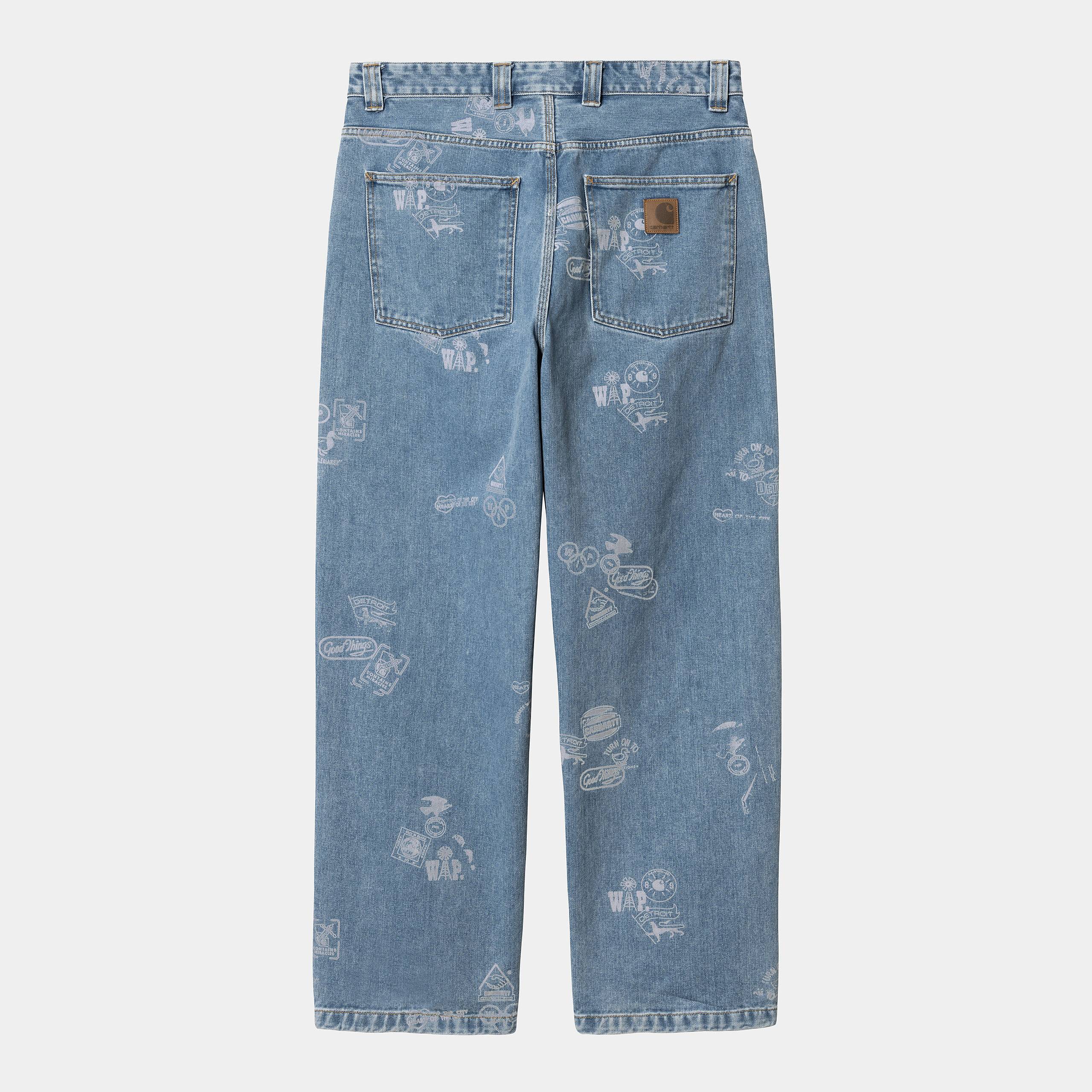 Carhartt WIP Stamp Pant (Stamp/Print Blue Bleached) - Image 2