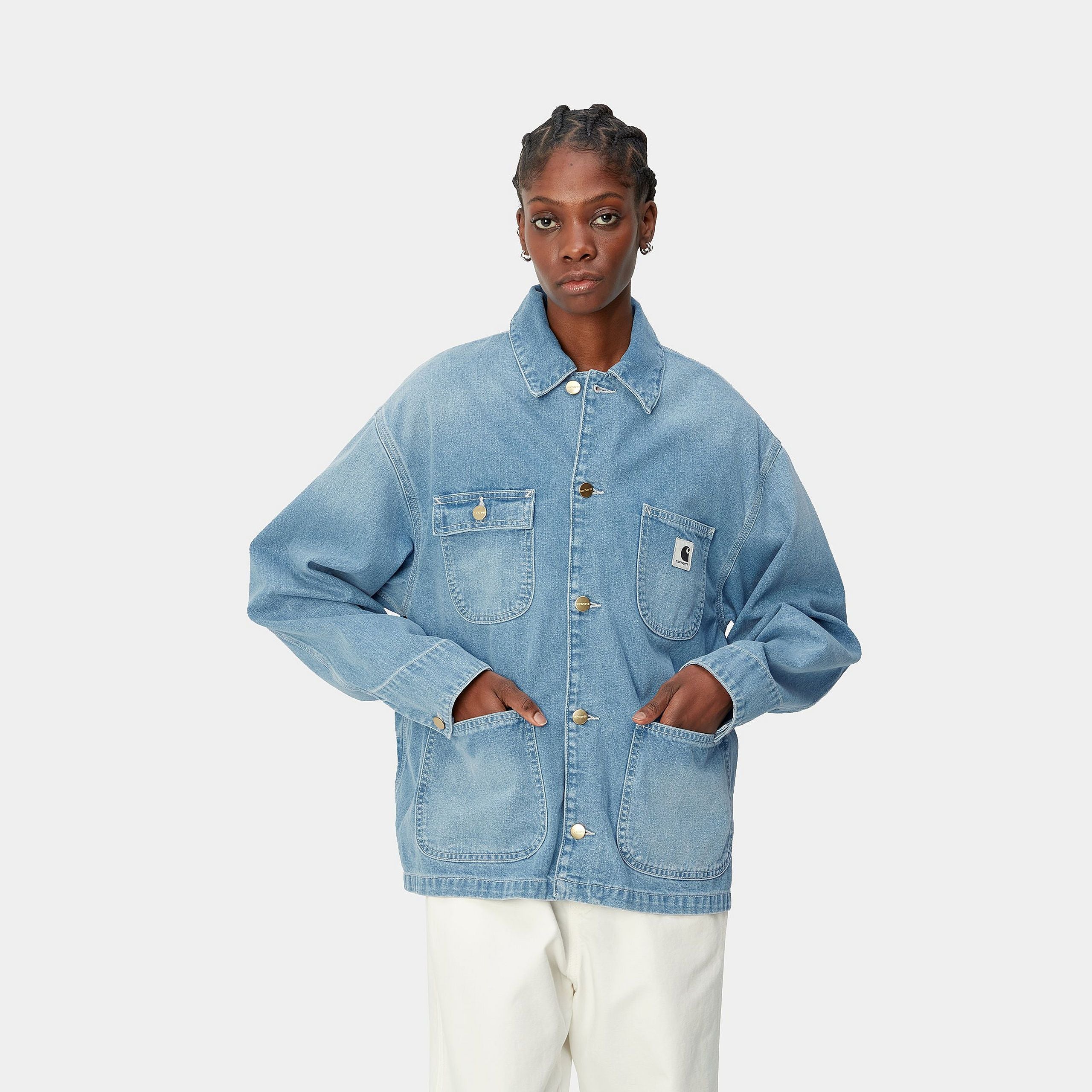 Carhartt WIP  W' OG Michigan Coat 100% Cotton 'Norco' Denim, 11.25 oz (Blue Light True) - Image 3