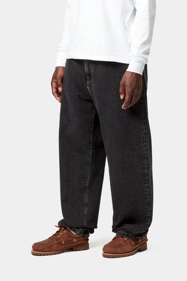 Carhartt WIP Aaron Pant 100% Cotton 'Smith' Denim, 13.5 oz (Black stone washed) - Image 5