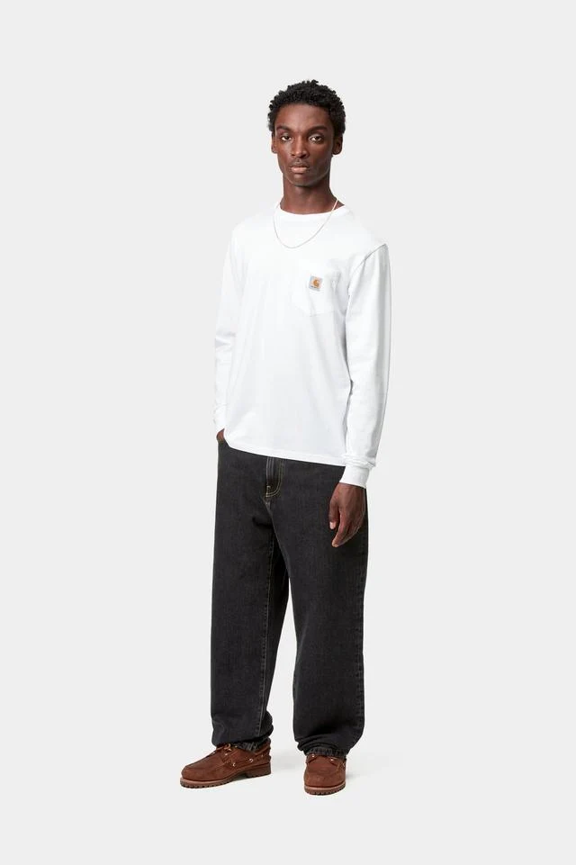 Carhartt WIP Aaron Pant 100% Cotton 'Smith' Denim, 13.5 oz (Black stone washed) - Image 6