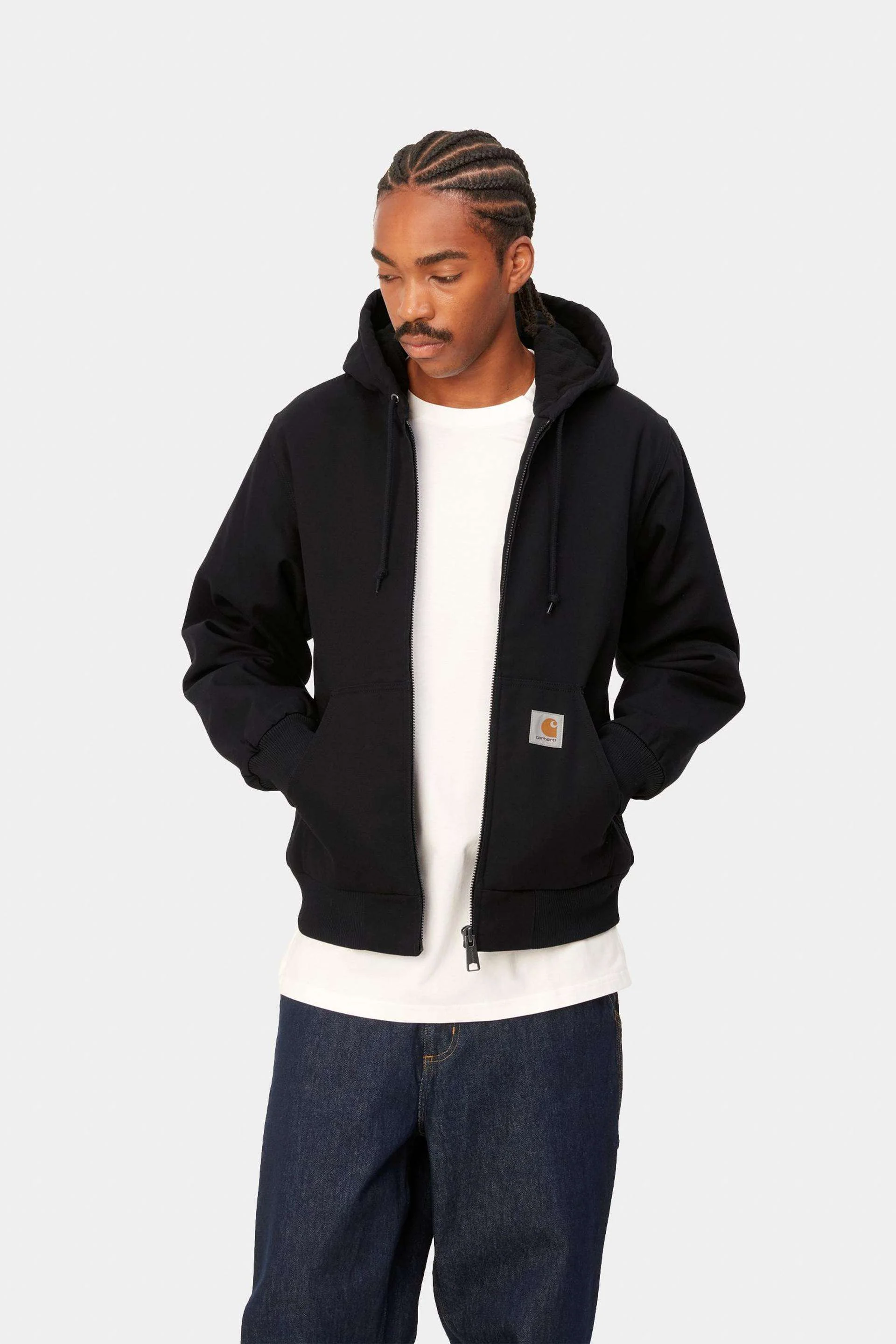 Carhartt WIP Active Jacket 100% Cotton 'Dearborn' Canvas, 11.3 oz (Black rigid) - Image 3