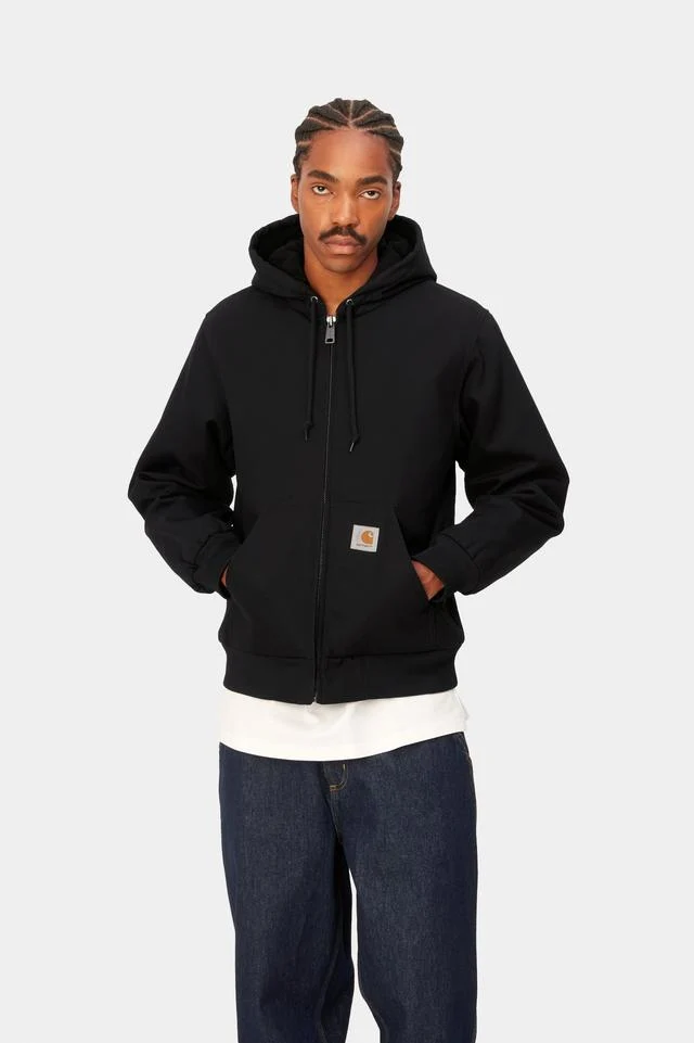 Carhartt WIP Active Jacket 100% Cotton 'Dearborn' Canvas, 11.3 oz (Black rigid) - Image 5