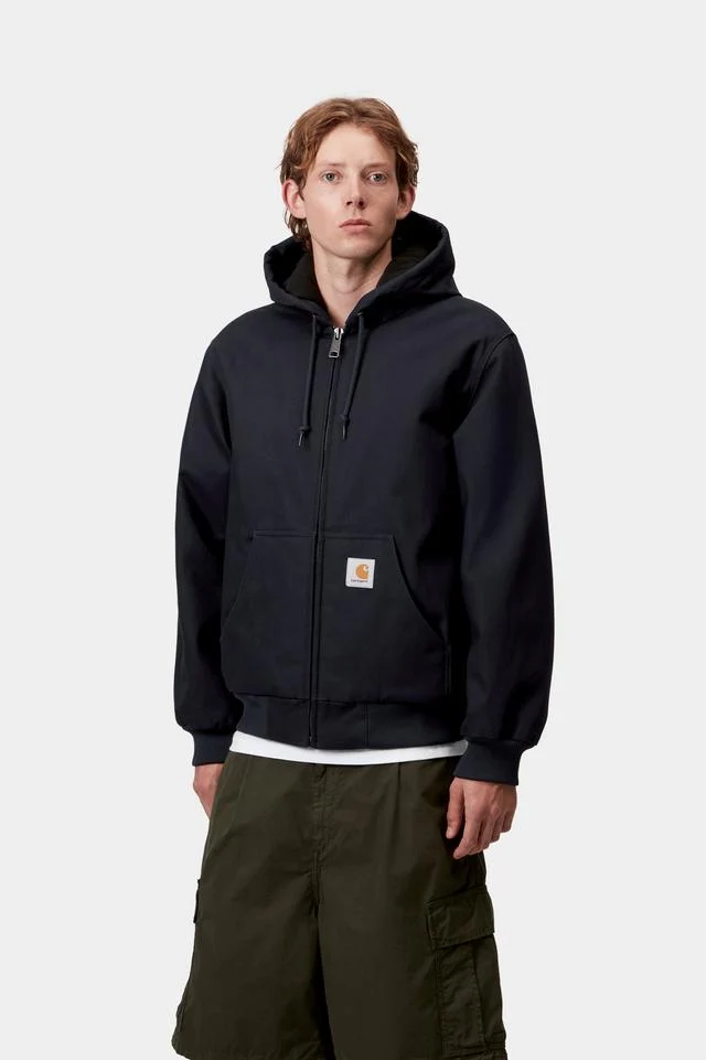 Carhartt WIP Active Jacket 100% Cotton 'Dearborn' Canvas, 11.3 oz (Dark Navy rigid) - Image 3