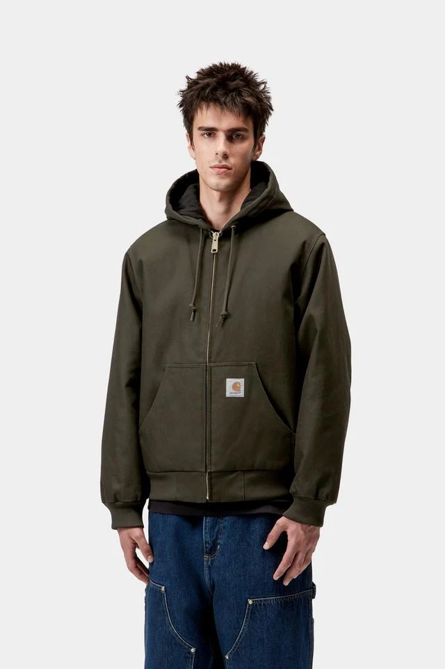 Carhartt WIP Active Jacket 100% Cotton 'Dearborn' Canvas, 11.3 oz (Olive rigid) - Image 3
