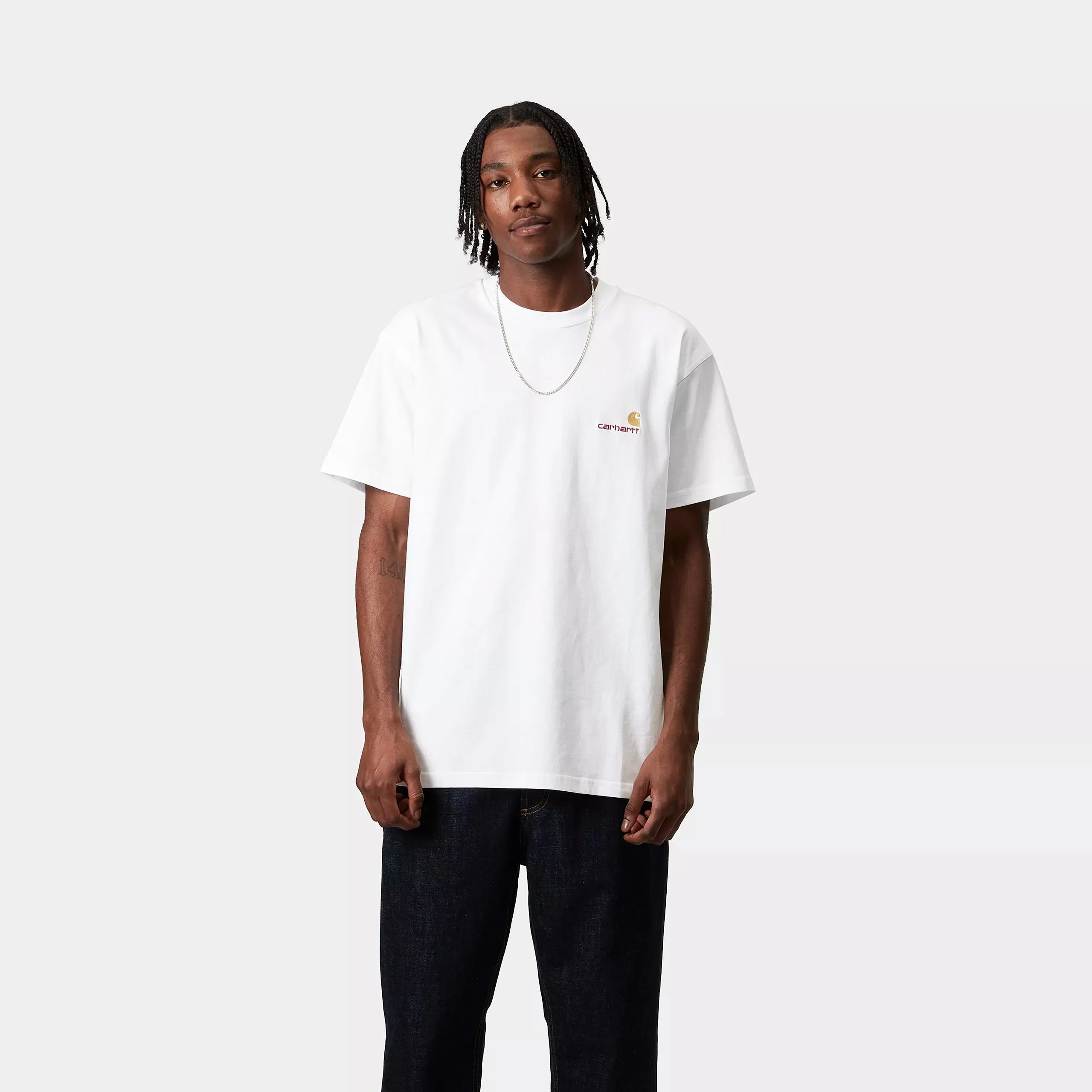Carhartt WIP American Script T-Shirt Organic Cotton Single Jersey, 240 g/m² (White) - Image 3