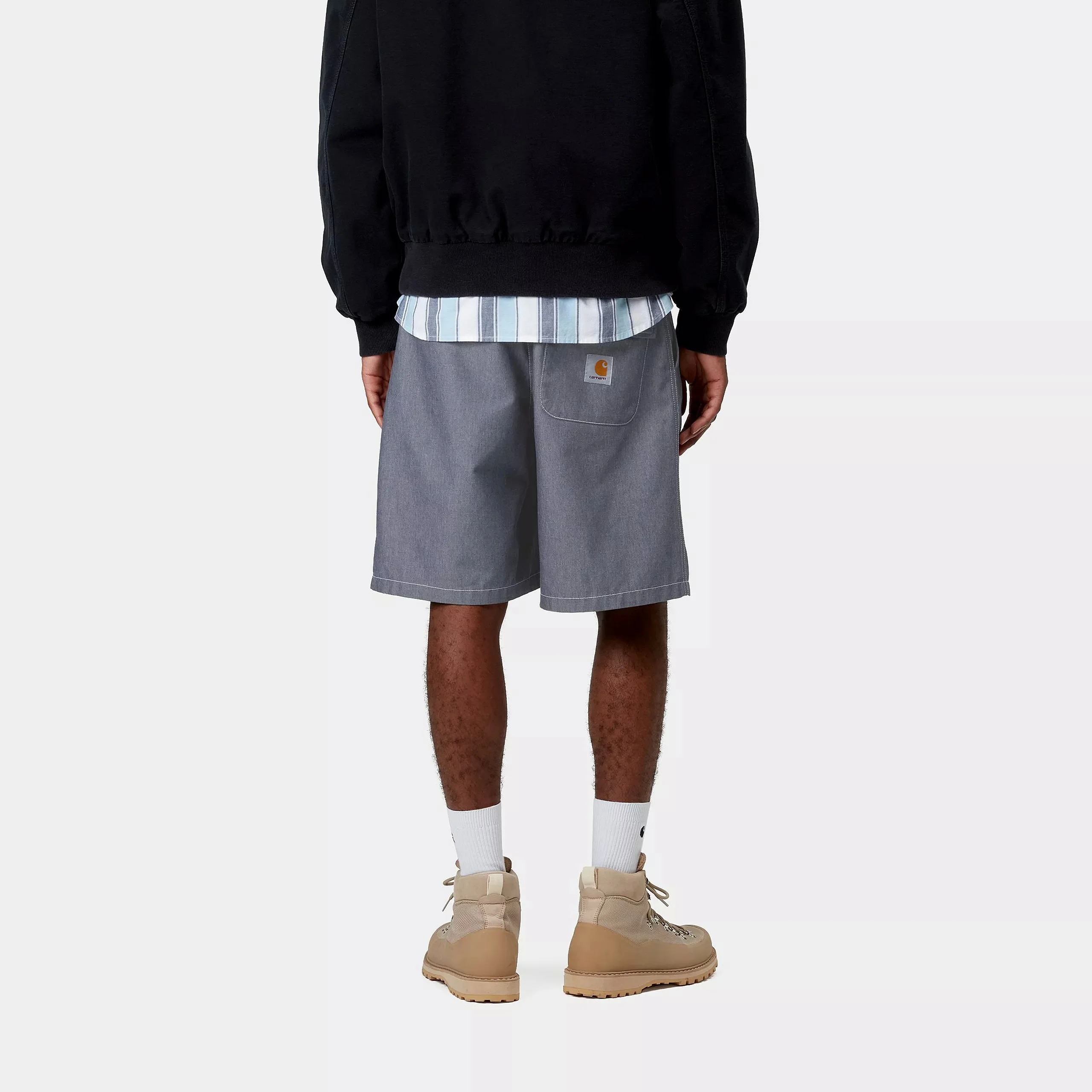 Carhartt WIP Blake Short Polyester/Cotton Chambray, 2.06 oz (Blue rinsed) - Image 4