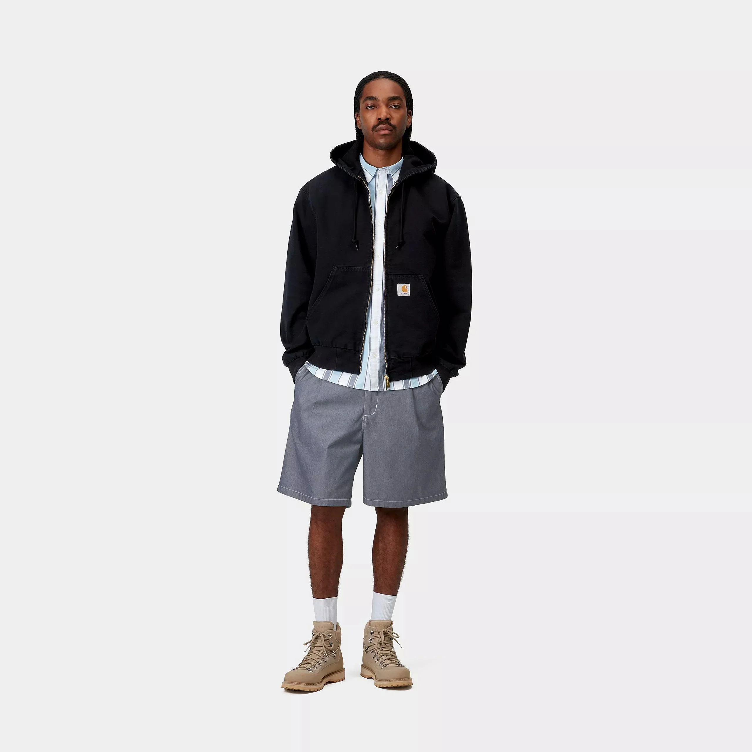 Carhartt WIP Blake Short Polyester/Cotton Chambray, 2.06 oz (Blue rinsed) - Image 6
