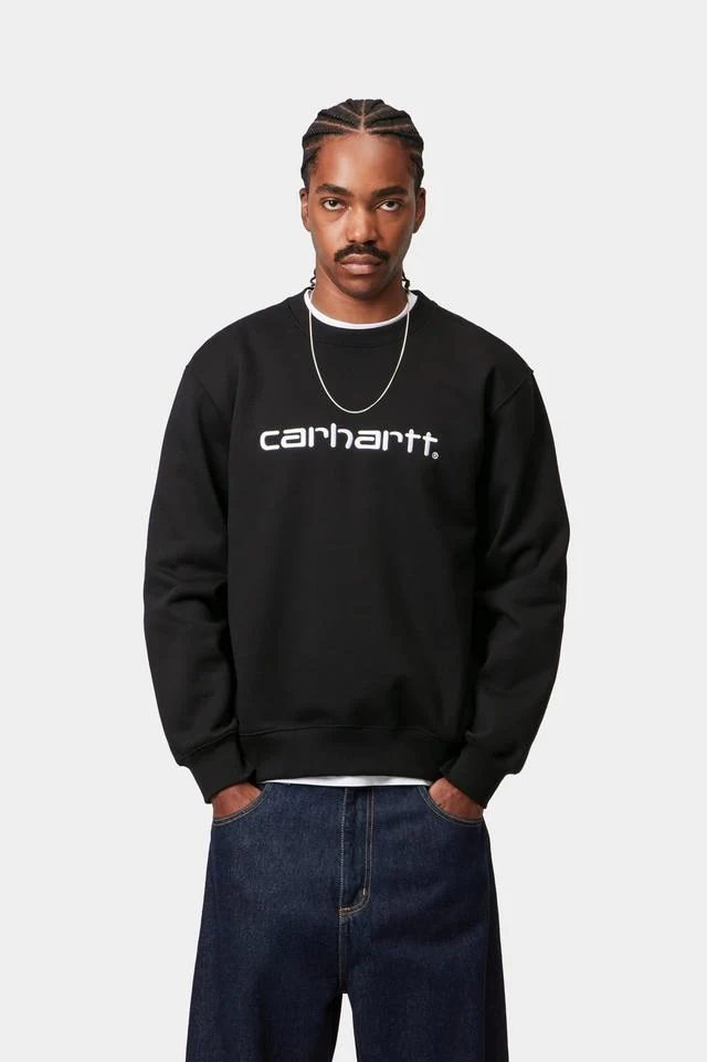 Carhartt WIP Carhartt Sweat Cotton/Polyester Sweat, 440 g/m² (Black / White) - Image 3