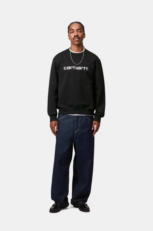 Carhartt WIP Carhartt Sweat Cotton/Polyester Sweat, 440 g/m² (Black / White) - Image 5
