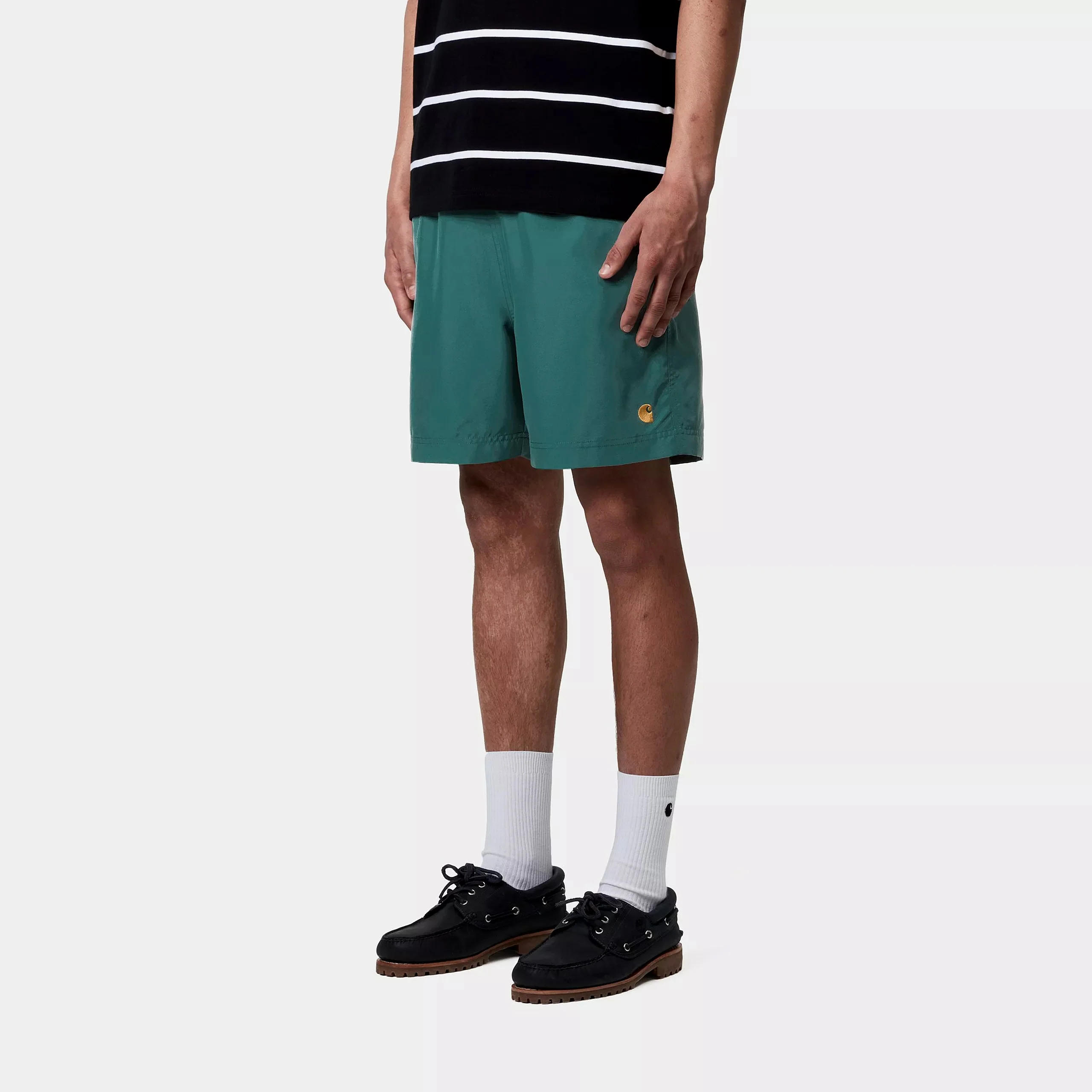 Carhartt WIP Chase Swim Trunks (Rainforest/Gold) - Image 5