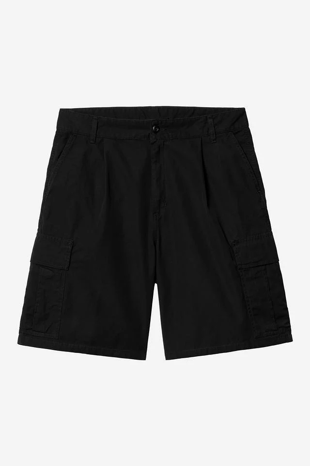 Carhartt WIP Cole Cargo Short 100% Cotton 'Palatine' Poplin, 5.5 oz (Black garment dyed) - Image 2