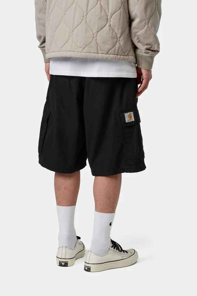 Carhartt WIP Cole Cargo Short 100% Cotton 'Palatine' Poplin, 5.5 oz (Black garment dyed) - Image 4