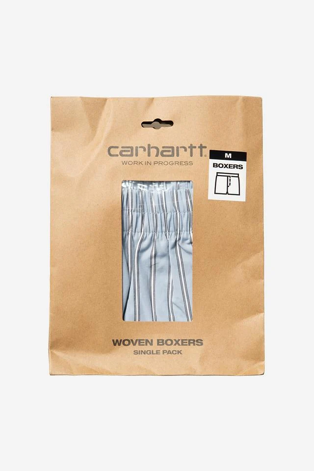 Carhartt WIP Cotton Boxer Cotton Poplin, 3.8 oz (Grimsby Stripe, Blue Fog) - Image 3