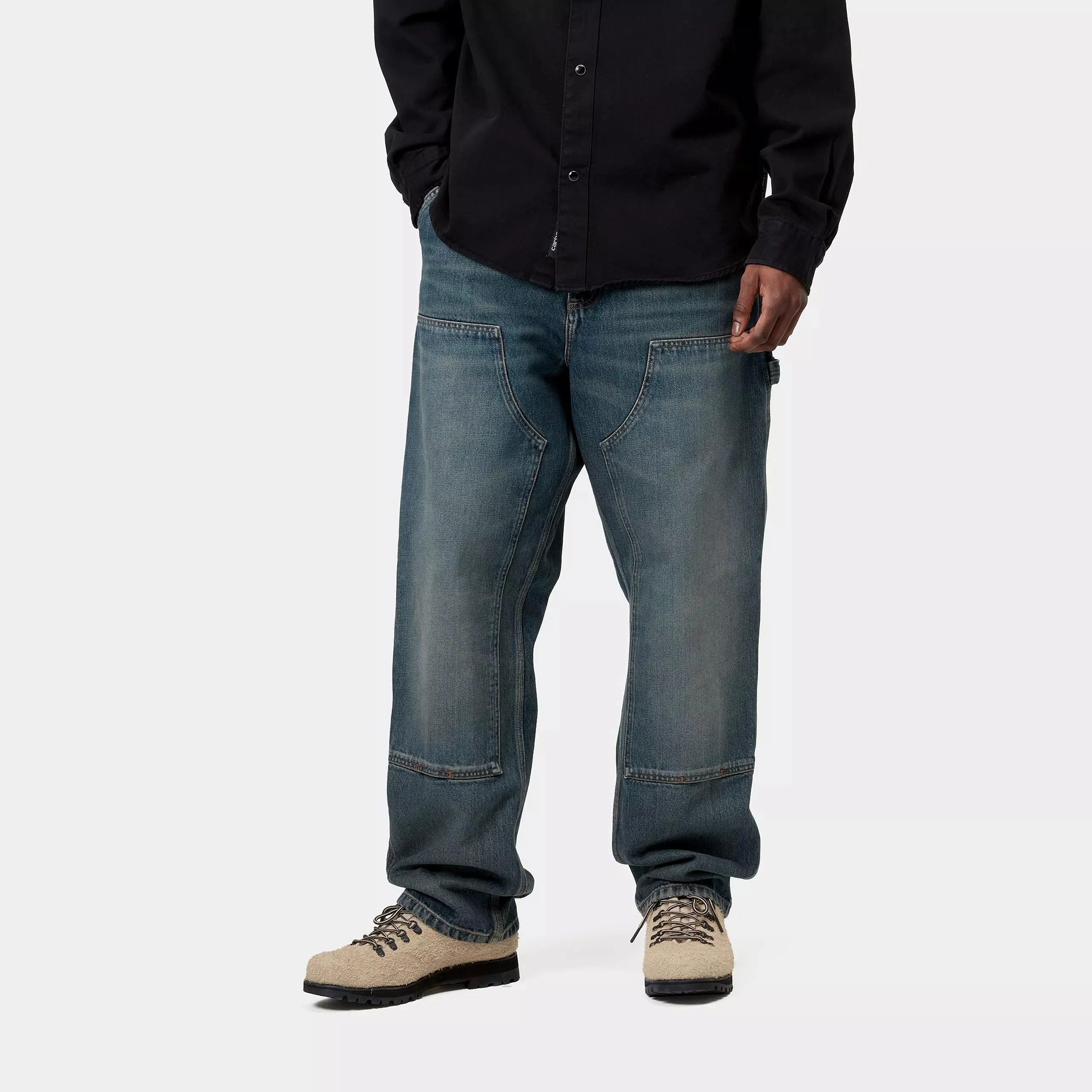 Carhartt WIP Double Knee Pant (Blue Worn Used) - Image 3