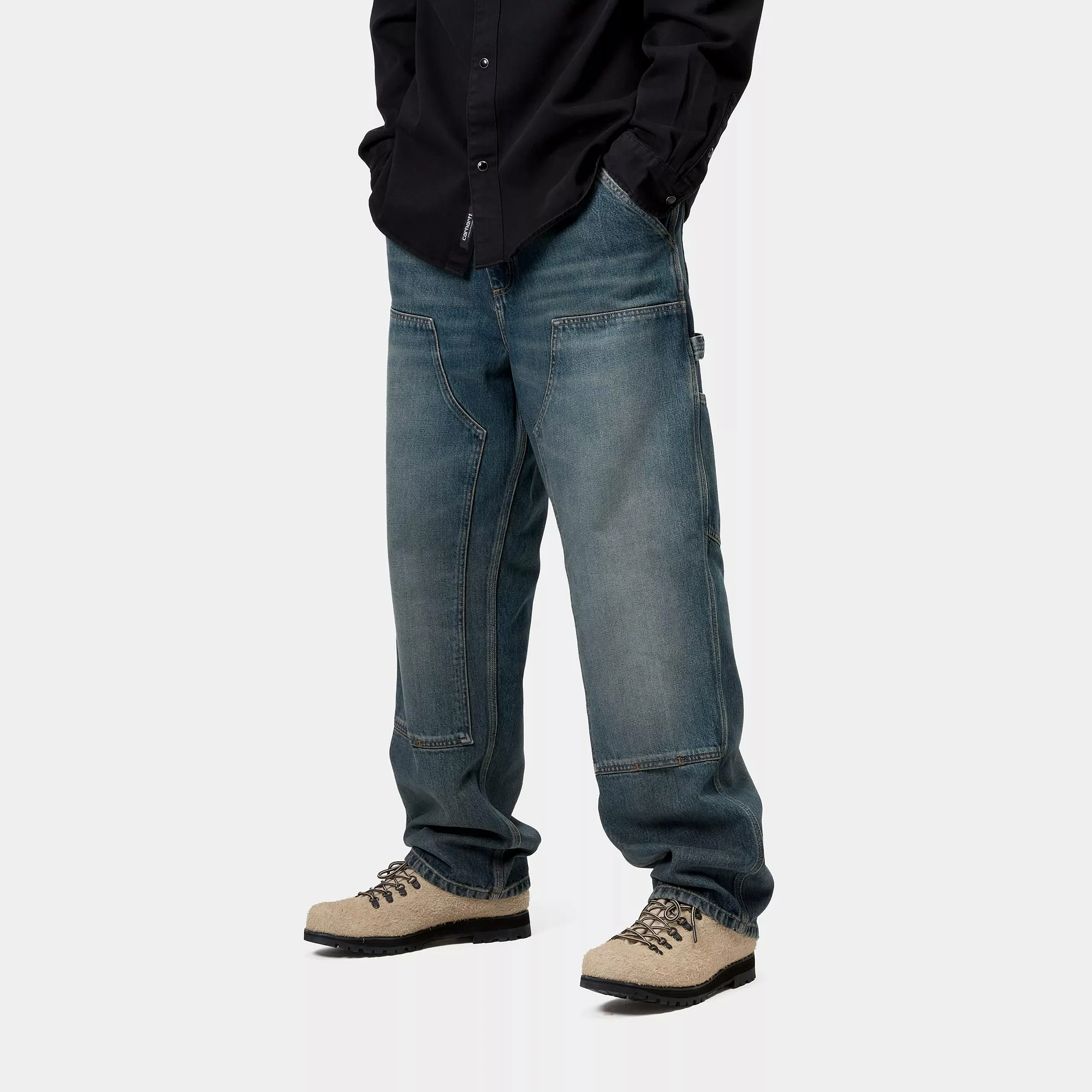 Carhartt WIP Double Knee Pant (Blue Worn Used) - Image 5