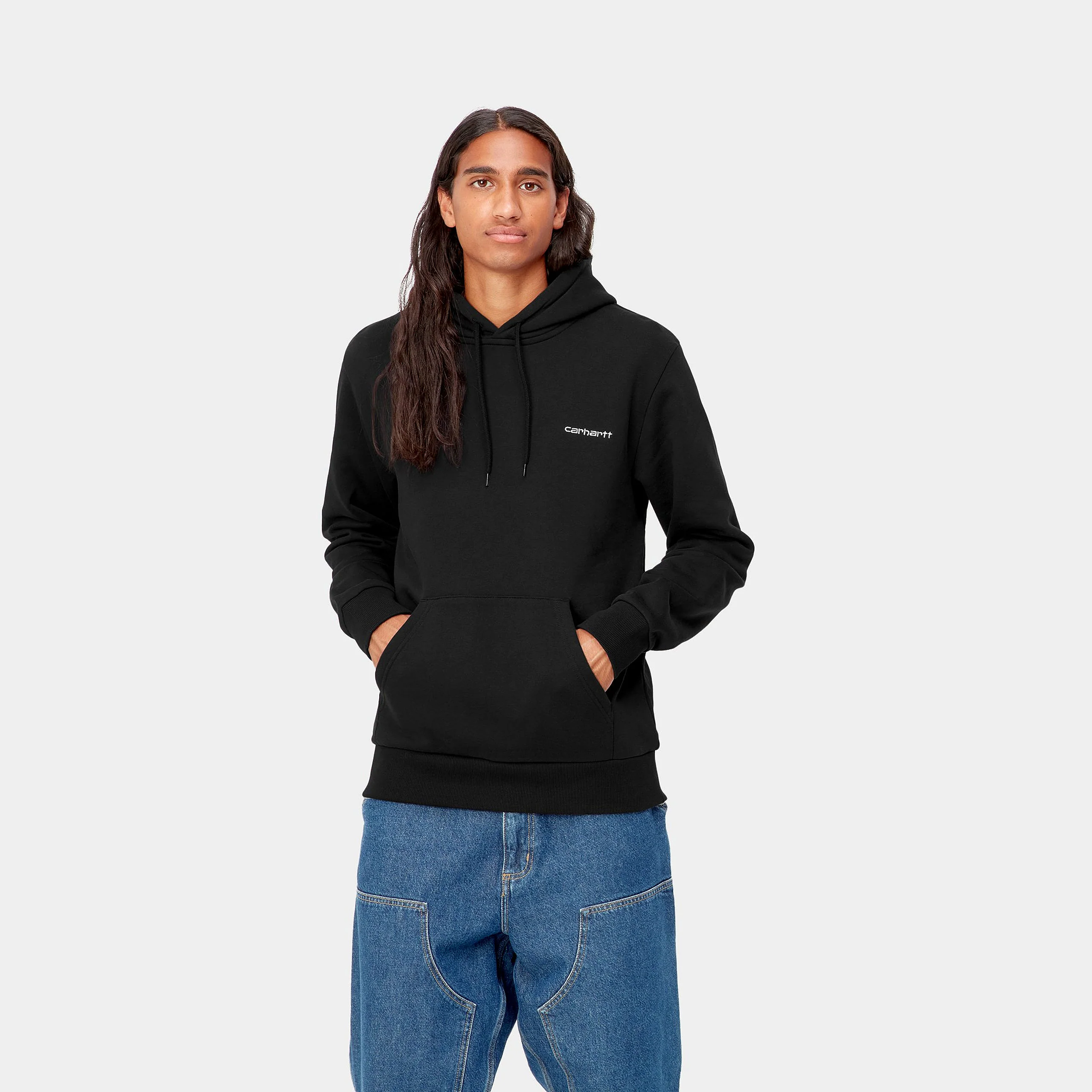 Carhartt WIP Embroidery Hooded Script (Black/White) - Image 3