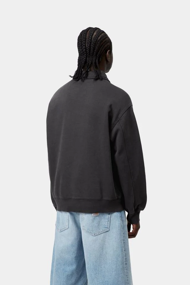 Carhartt WIP Half Zip Detroit Sweat Cotton Sweat, 430 g/m² (Black stone washed) - Image 4