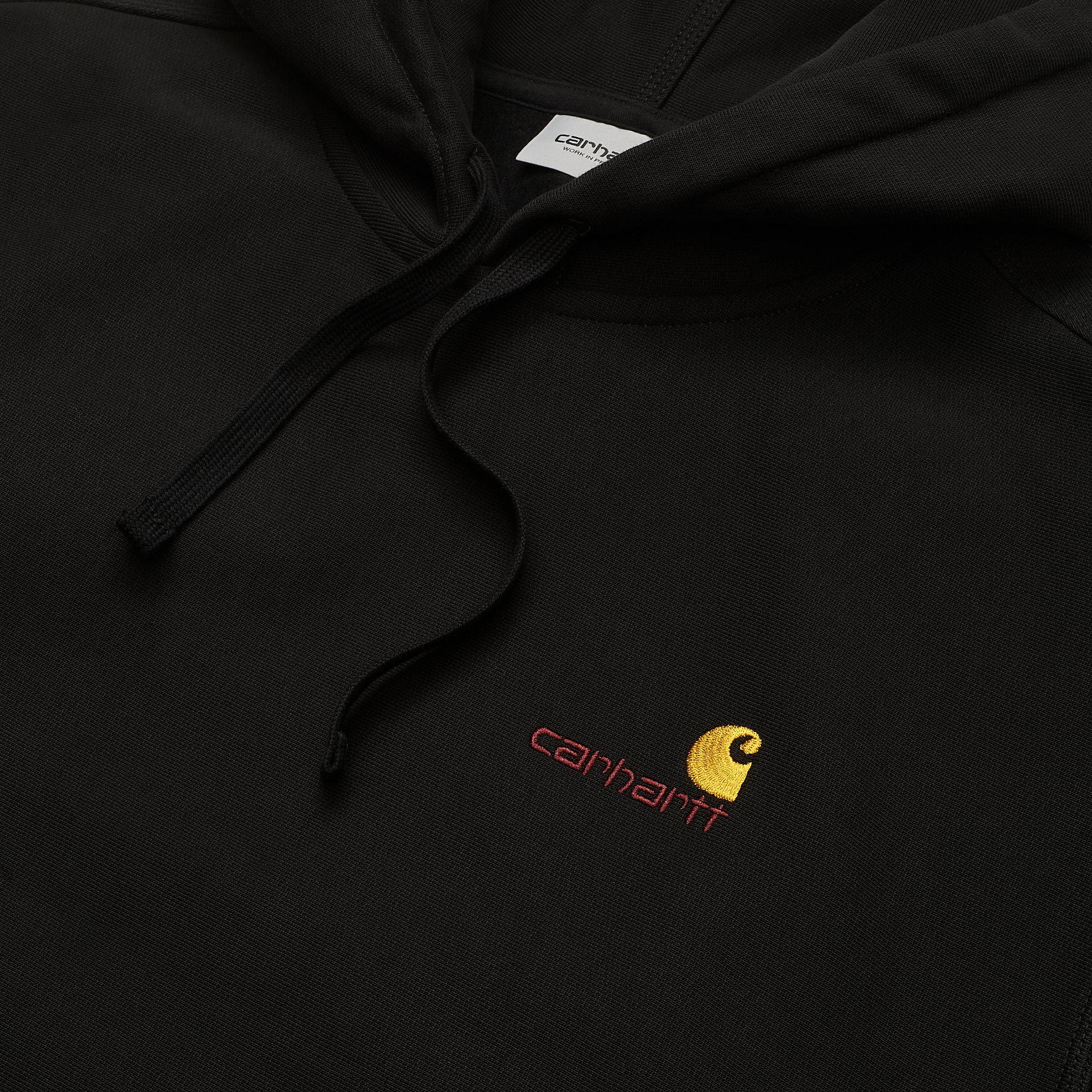 Carhartt WIP Hooded American Script (Black) - Image 3