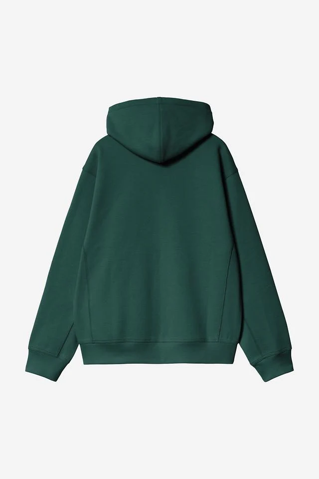 Carhartt WIP Hooded American Script Jacket Cotton/Polyester Sweat, 420 g/m² (Dark Fir) - Image 2
