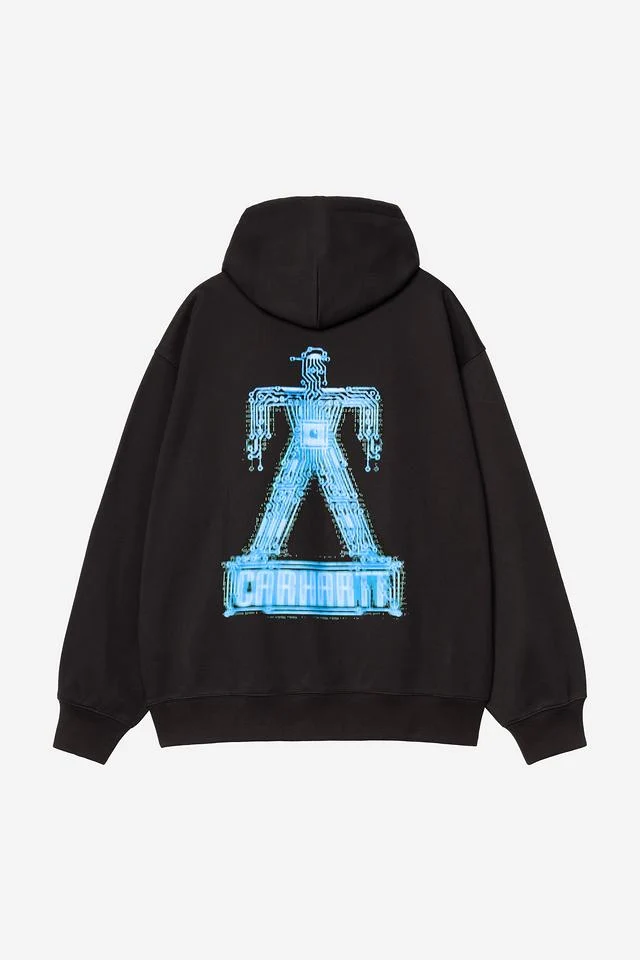 Carhartt WIP Hooded Electric Boogie Sweat Cotton/Polyester Sweat, 440 g/m² (Black) - Image 2