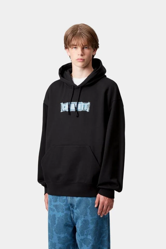 Carhartt WIP Hooded Electric Boogie Sweat Cotton/Polyester Sweat, 440 g/m² (Black) - Image 3