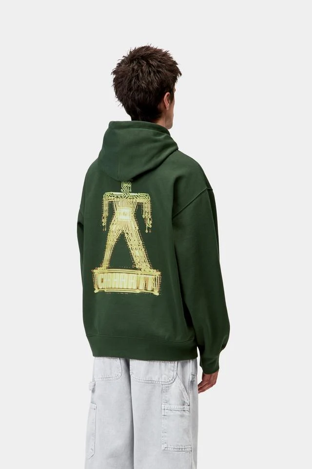 Carhartt WIP Hooded Electric Boogie Sweat Cotton/Polyester Sweat, 440 g/m² (Sycamore Tree) - Image 4
