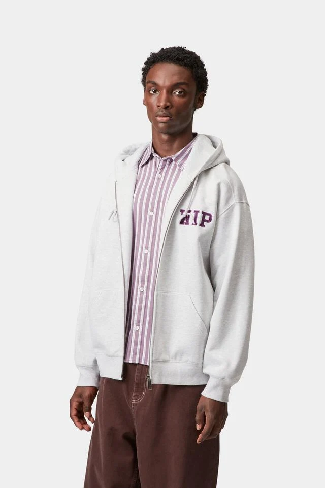 Carhartt WIP Hooded Mini Wip Sweat Jacket Cotton/Polyester Sweat, 450 g/m² (Ash Heather stone washed) - Image 3