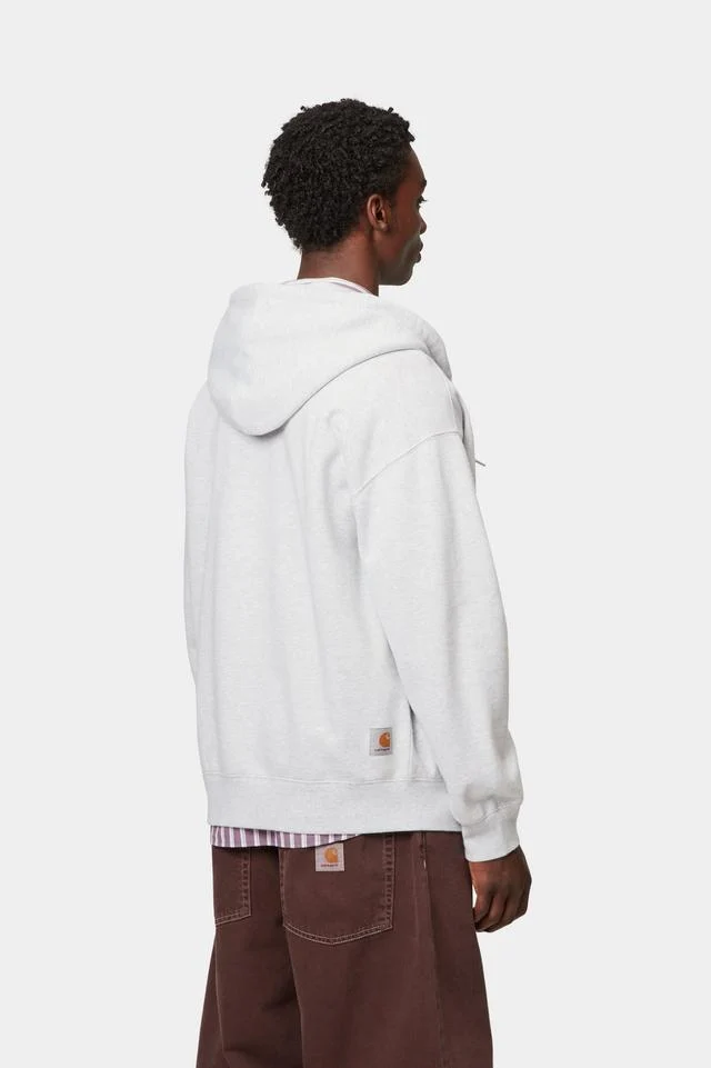 Carhartt WIP Hooded Mini Wip Sweat Jacket Cotton/Polyester Sweat, 450 g/m² (Ash Heather stone washed) - Image 4
