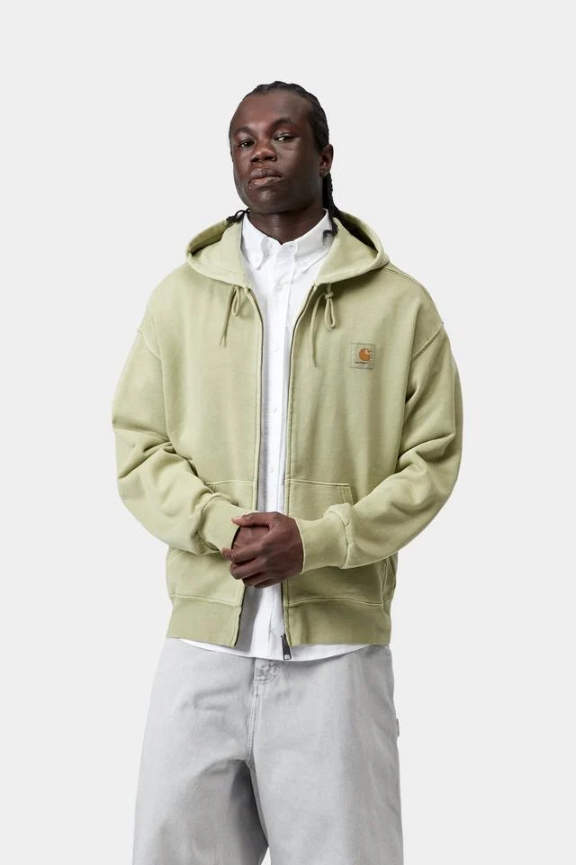 Carhartt WIP Hooded Nelson Jacket Cotton Sweat, 370 g/m² (Gentle Green garment dyed) - Image 3