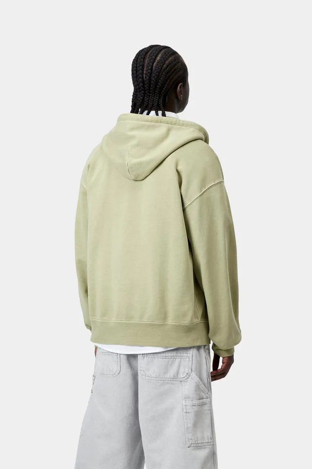 Carhartt WIP Hooded Nelson Jacket Cotton Sweat, 370 g/m² (Gentle Green garment dyed) - Image 4