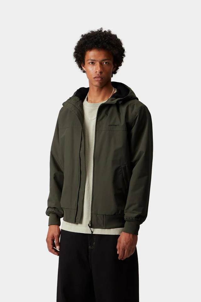 Carhartt WIP Hooded Sail Jacket 100% Nylon Supplex®, 5.3 oz (Cypress / Black) - Image 3