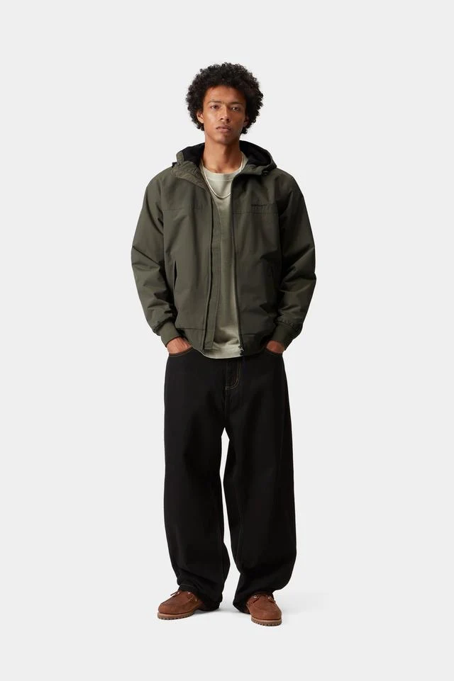 Carhartt WIP Hooded Sail Jacket 100% Nylon Supplex®, 5.3 oz (Cypress / Black) - Image 6