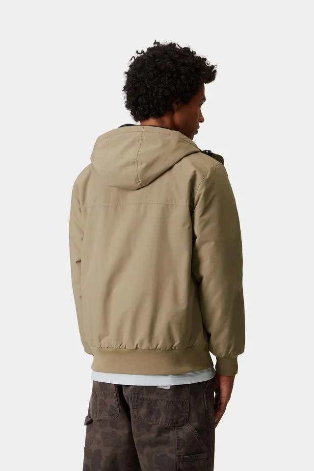 Carhartt WIP Hooded Sail Jacket 100% Nylon Supplex®, 5.3 oz (Leather / Black) - Image 4