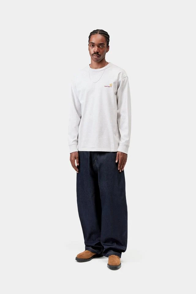 Carhartt WIP L/S American Script T-Shirt Organic Cotton Single Jersey, 240 g/m² (Ash Heather) - Image 5