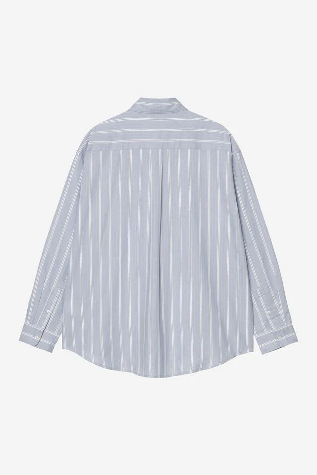Carhartt WIP L/S Beale Shirt Cotton Dobby, 3.8 oz Beale Stripe, (Gentle Blue / White) - Image 2