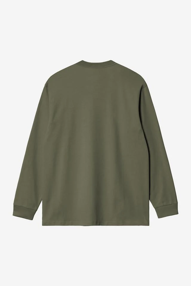 Carhartt WIP L/S Chase T-Shirt 100% Cotton Combed Single Jersey, 235 g/m² (Leaf / Gold) - Image 2