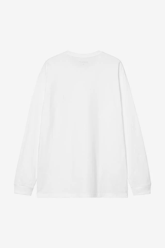 Carhartt WIP L/S Chase T-Shirt 100% Cotton Combed Single Jersey, 235 g/m² (White / Gold) - Image 2