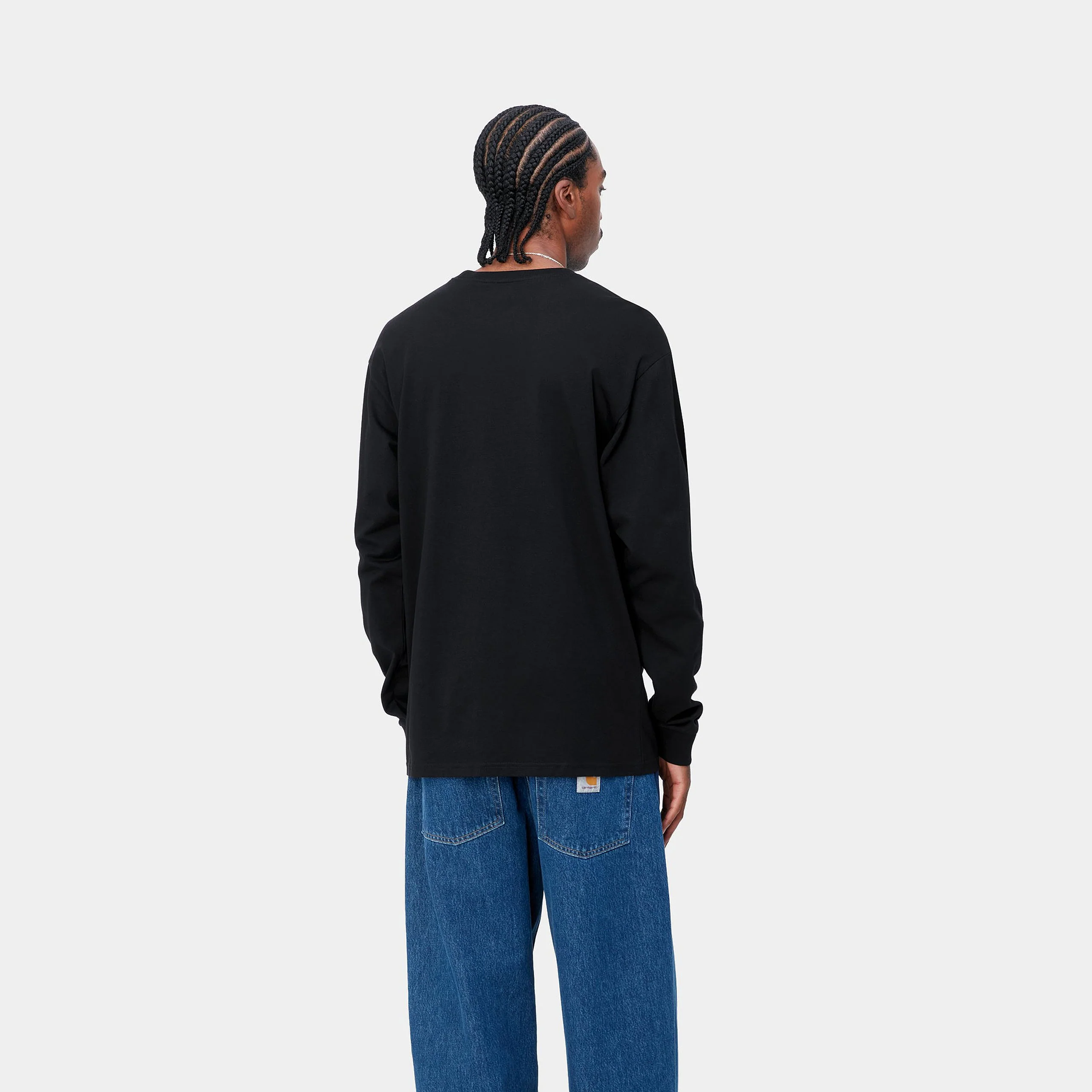 Carhartt WIP L/S Chase T-Shirt (Black/Gold) - Image 5