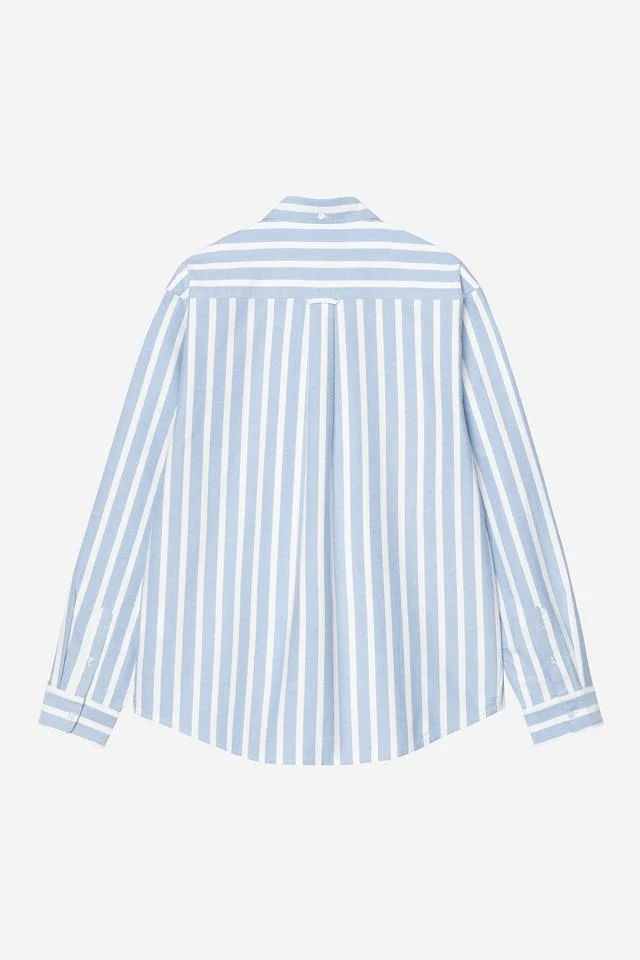 Carhartt WIP L/S Deven Shirt Cotton Oxford, 4.7 oz Deven Stripe, (Bleach / White) - Image 2
