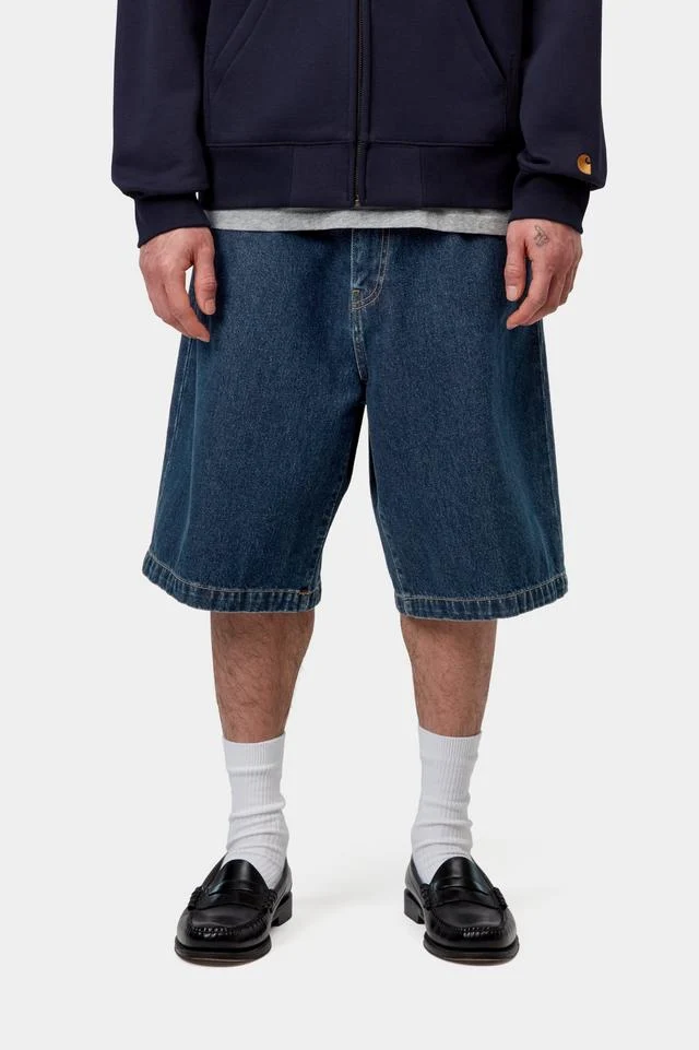 Carhartt WIP Langdon Short 100% Cotton 'Smith' Denim, 13.5 oz 8 (Blue stone washed) - Image 3