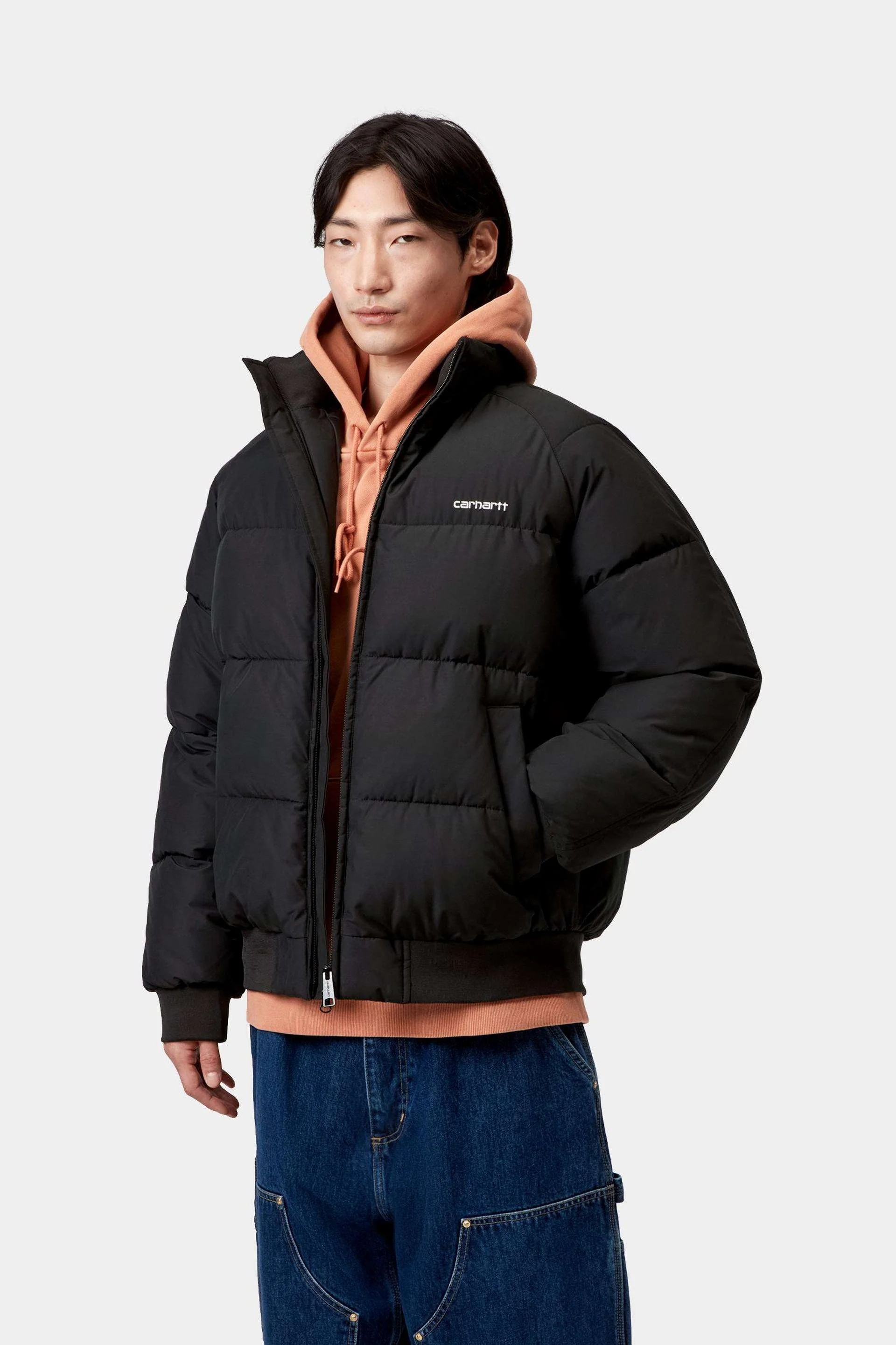 Carhartt WIP Nebraska Jacket Polyester/Cotton, 3.3 oz (Black / White) - Image 3